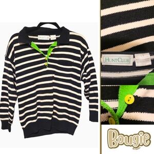 Hunt Club Kids Striped Navy and White Polo Shirt